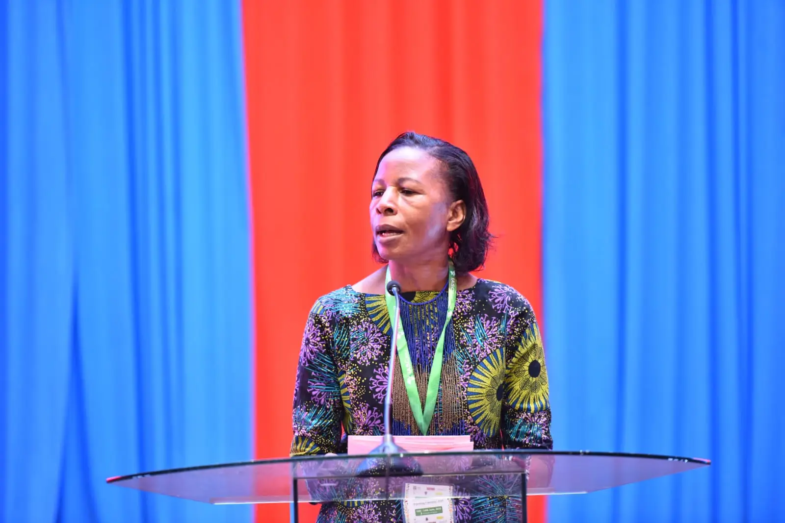 Dr. Sella Mukhobi making her remarks during the opening ceremony where she encouraged delegates to join the discussions and have a memorable experience at the IASC Conference Dr. Sella Mukhobi making her remarks during the opening ceremony where she encouraged delegates to join the discussions and have a memorable experience at the IASC Conference